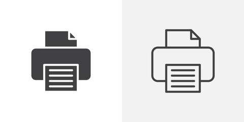 Print button icon vector symbol for mobile apps and website UI designs.