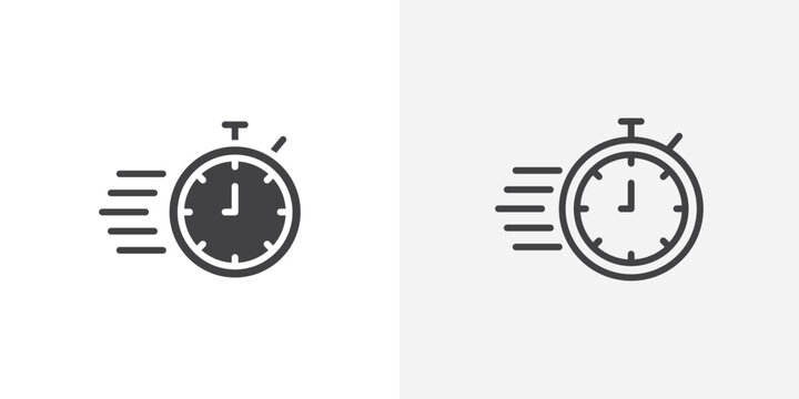 Time fast icon vector symbol for mobile apps and website UI designs.