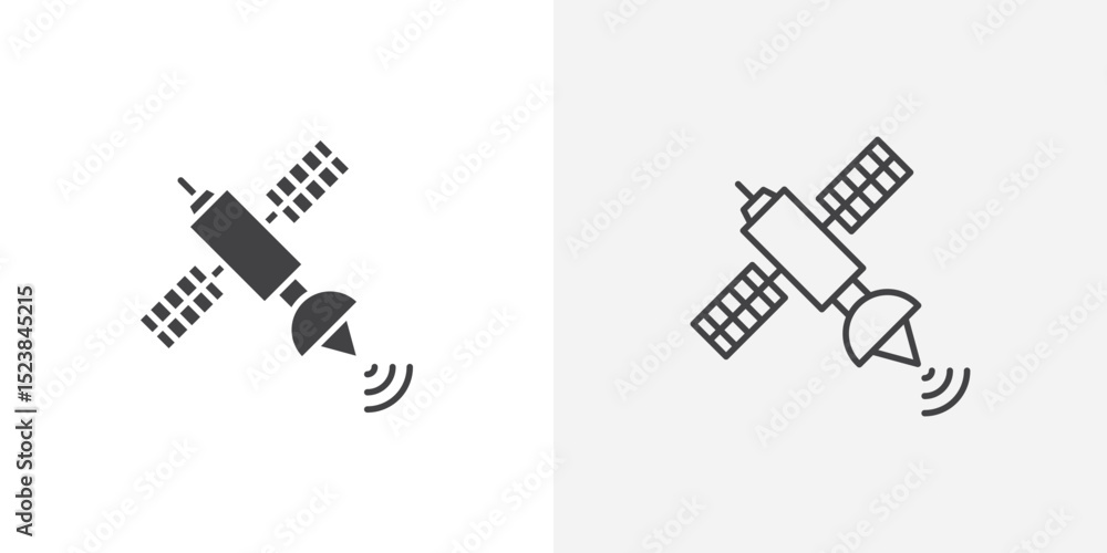 Poster satellite icon vector symbol for mobile apps and website ui designs.