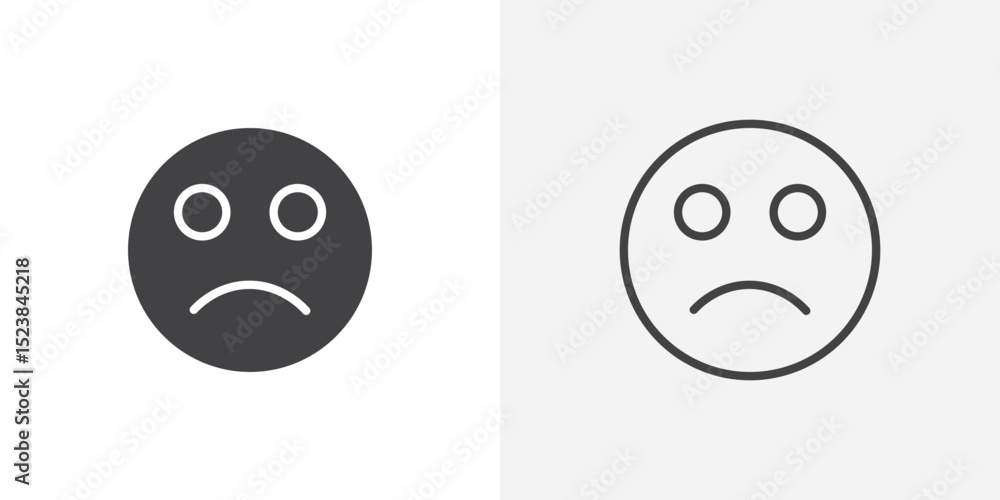 Aufkleber sad icon vector symbol for mobile apps and website ui designs.