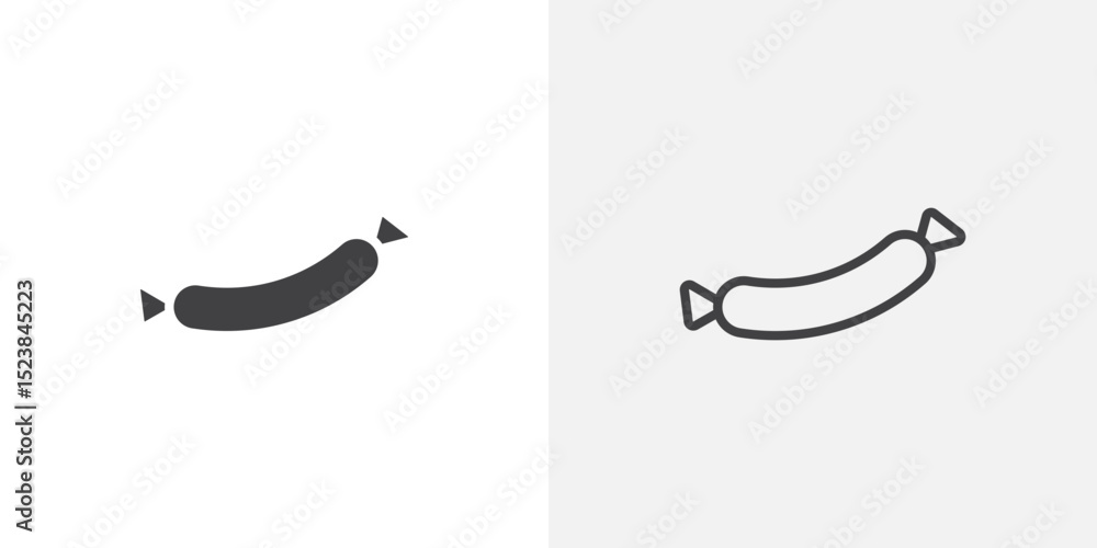 Poster sausage icon vector symbol for mobile apps and website ui designs.