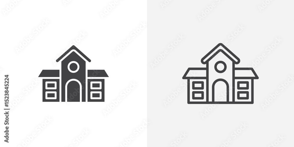 Aufkleber school icon vector symbol for mobile apps and website ui designs.