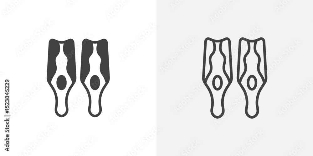 Poster scuba diving icon vector symbol for mobile apps and website ui designs.