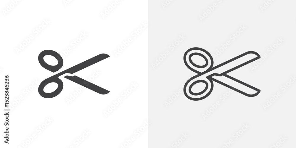 Poster scissor icon vector symbol for mobile apps and website ui designs.