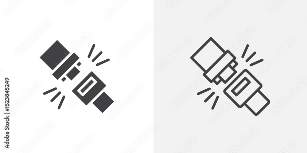 Poster seat belt icon vector symbol for mobile apps and website ui designs.