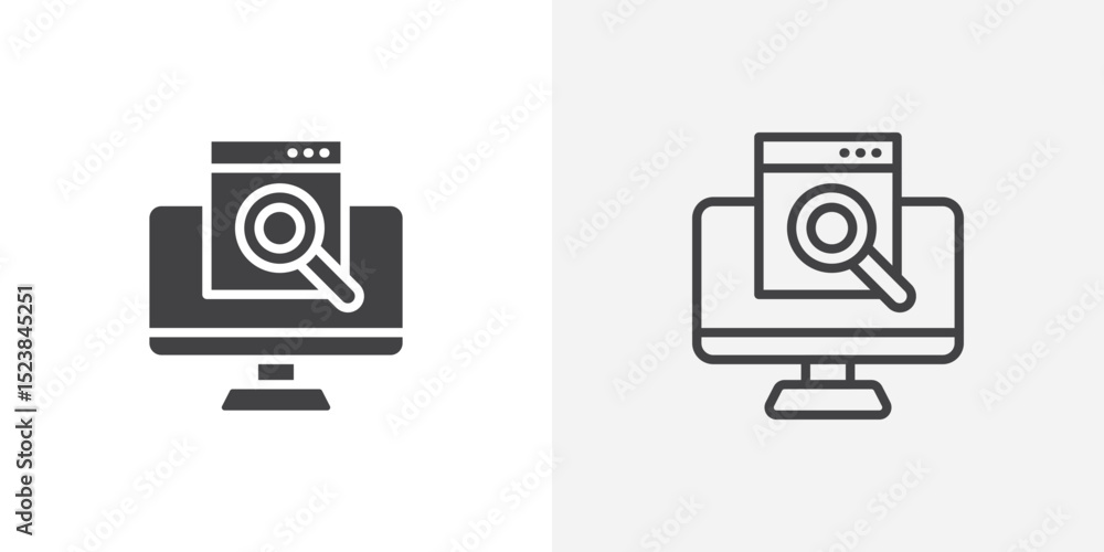 Aufkleber search online icon vector symbol for mobile apps and website ui designs.