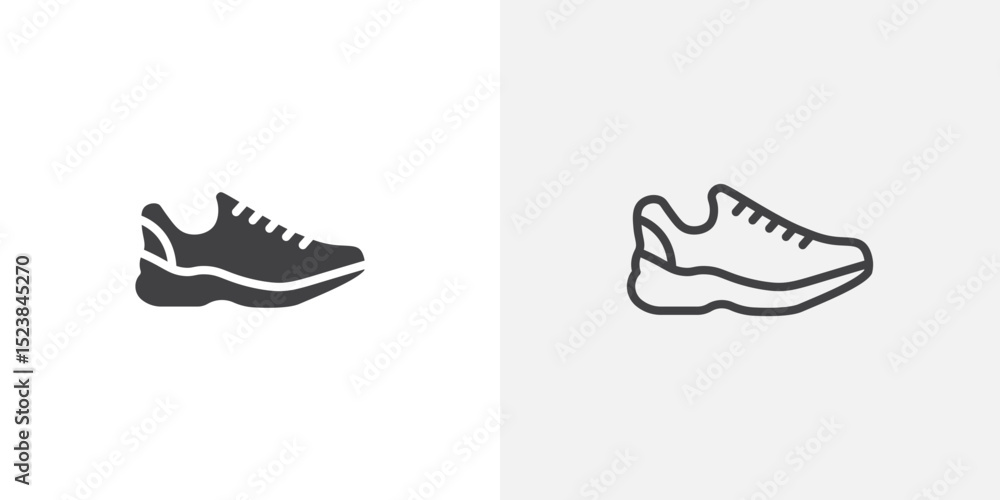 Poster shoes icon vector symbol for mobile apps and website ui designs.