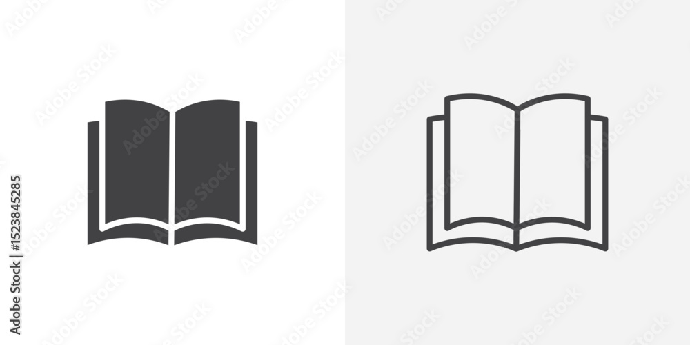 Poster open book icon vector symbol for mobile apps and website ui designs.