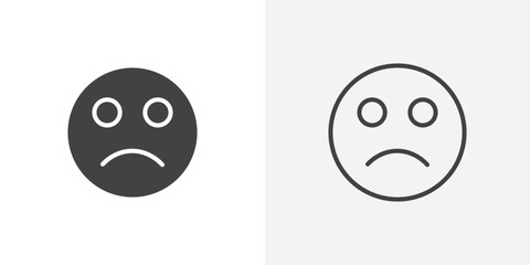 Sad icon vector symbol for mobile apps and website UI designs.