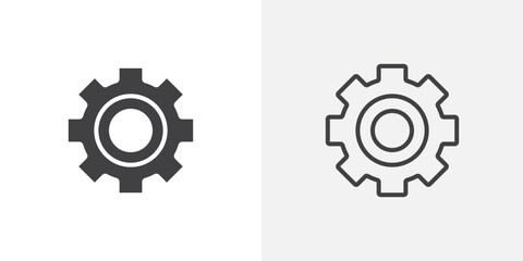 Settings button icon vector symbol for mobile apps and website UI designs.
