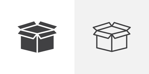 Open box icon vector symbol for mobile apps and website UI designs.