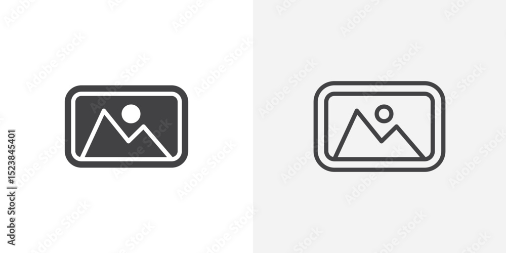 Poster picture icon vector symbol for mobile apps and website ui designs.