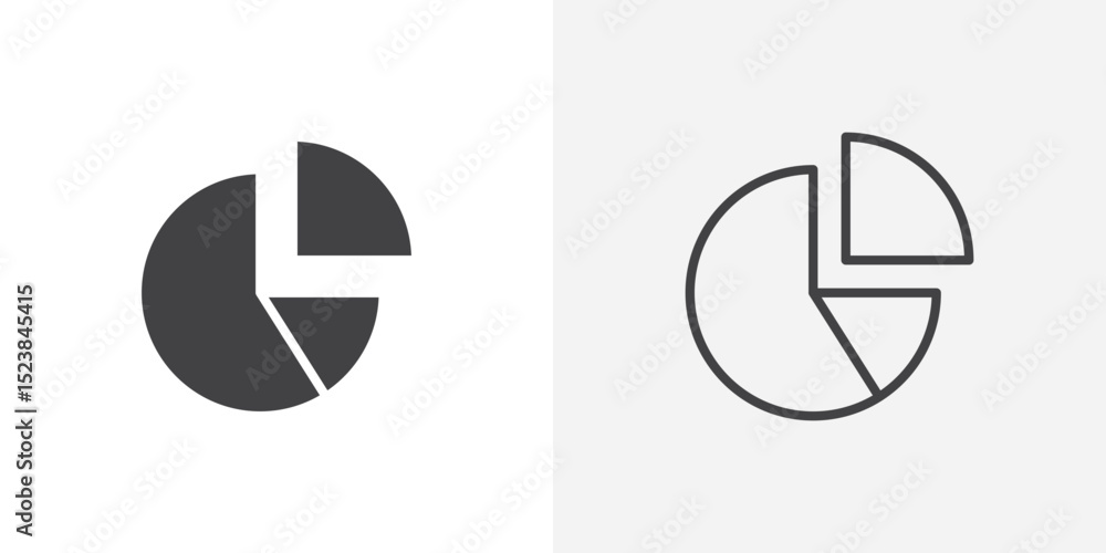 Poster pie chart icon vector symbol for mobile apps and website ui designs.