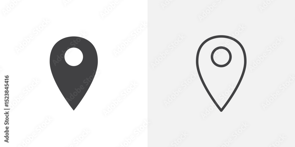 Poster pin icon vector symbol for mobile apps and website ui designs.