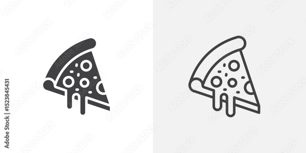 Poster pizza icon vector symbol for mobile apps and website ui designs.