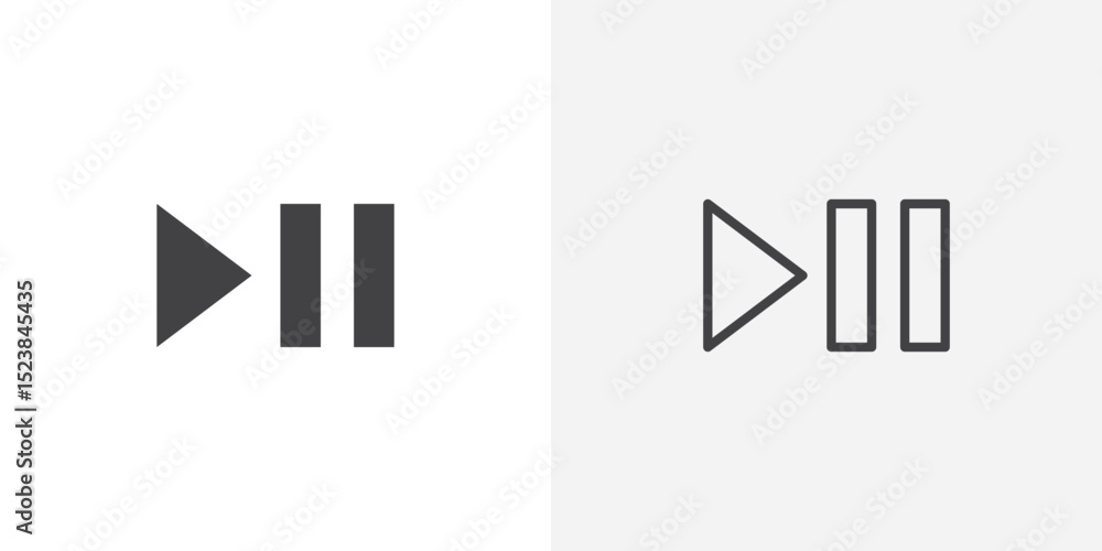 Poster play pause icon vector symbol for mobile apps and website ui designs.