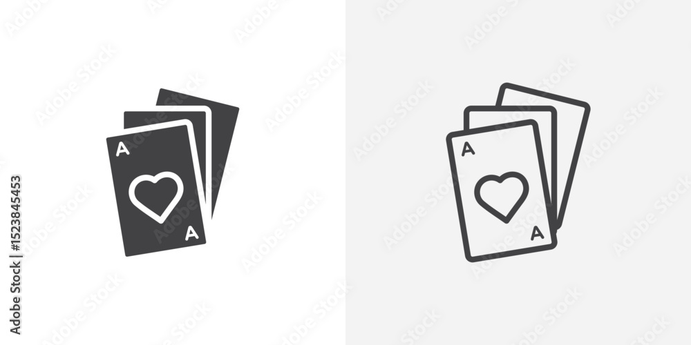 Aufkleber playing cards icon vector symbol for mobile apps and website ui designs.