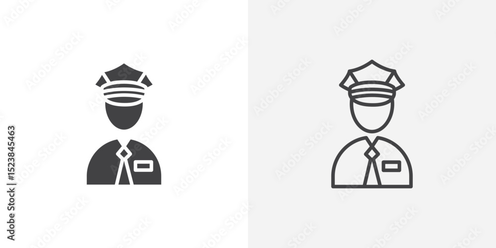 Poster police icon vector symbol for mobile apps and website ui designs.