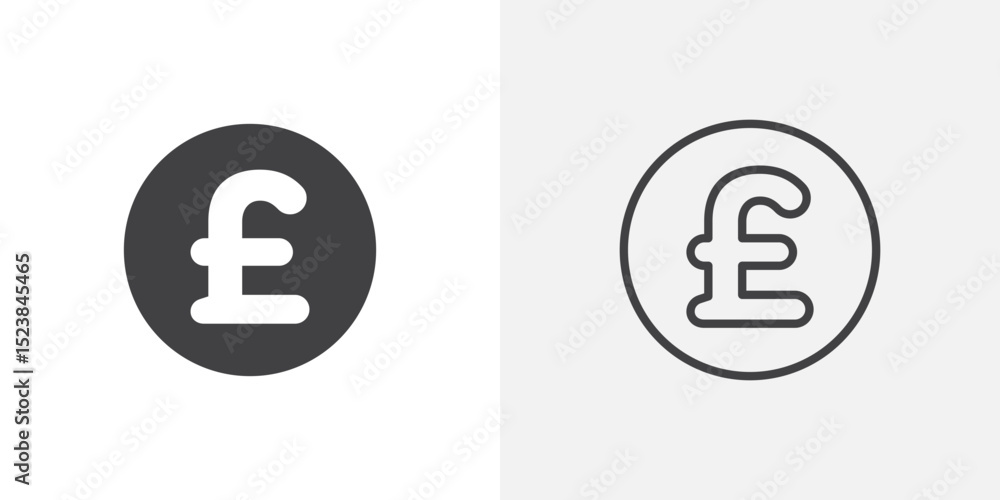Poster pound icon vector symbol for mobile apps and website ui designs.