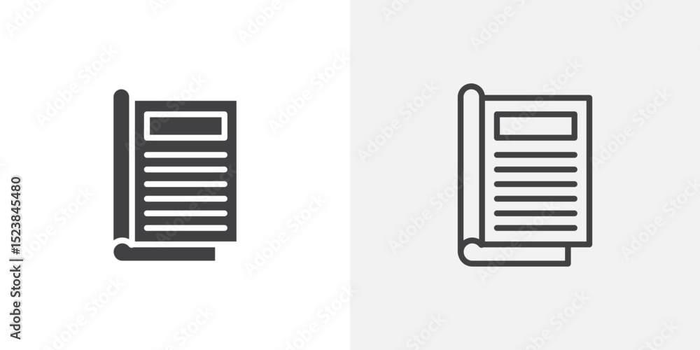 Poster magazines icon vector symbol for mobile apps and website ui designs.