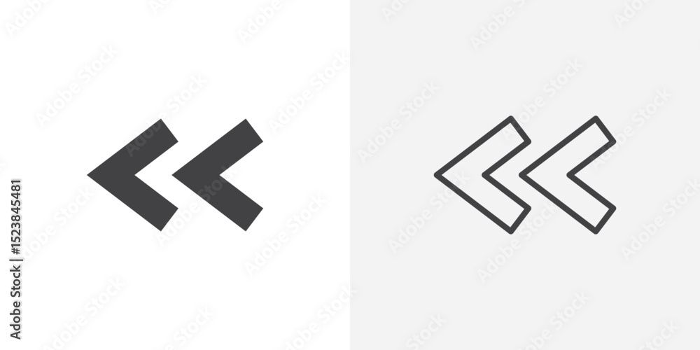 Poster previous arrow icon vector symbol for mobile apps and website ui designs.