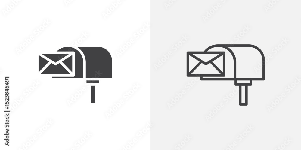 Poster mailbox icon vector symbol for mobile apps and website ui designs.
