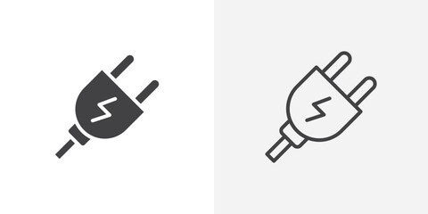 Plug icon vector symbol for mobile apps and website UI designs.