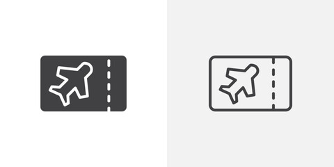 Plane Ticket icon vector symbol for mobile apps and website UI designs.