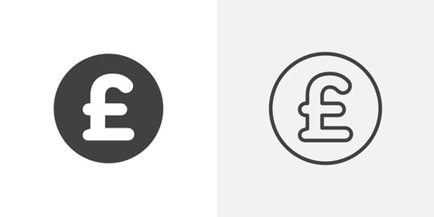 Pound icon vector symbol for mobile apps and website UI designs.