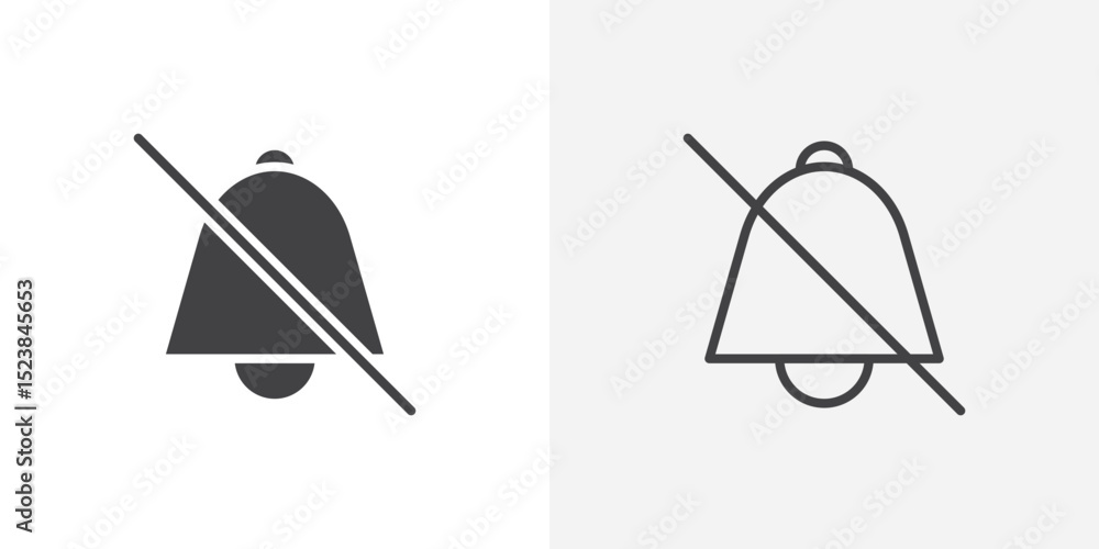 Poster notification off icon vector symbol for mobile apps and website ui designs.