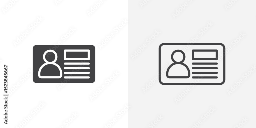Poster identity card icon vector symbol for mobile apps and website ui designs.