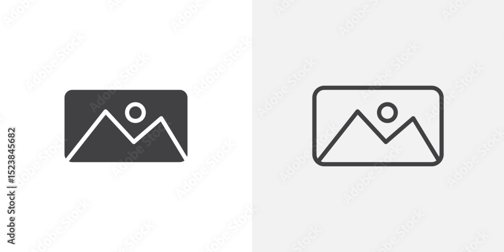 Poster image icon vector symbol for mobile apps and website ui designs.