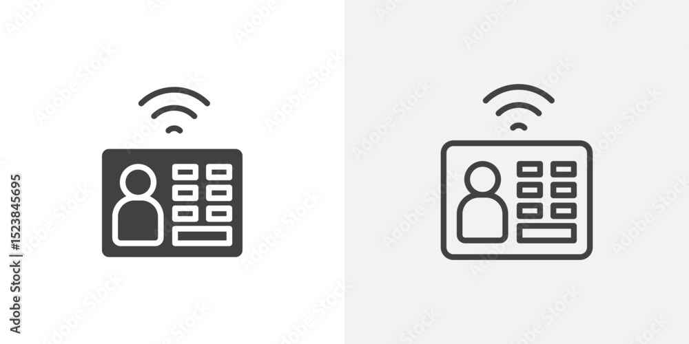 Poster interphone icon vector symbol for mobile apps and website ui designs.