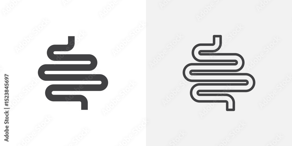 Poster intestine icon vector symbol for mobile apps and website ui designs.