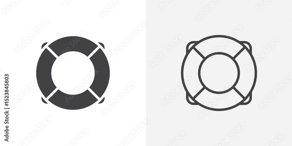 Poster life buoy icon vector symbol for mobile apps and website ui designs.