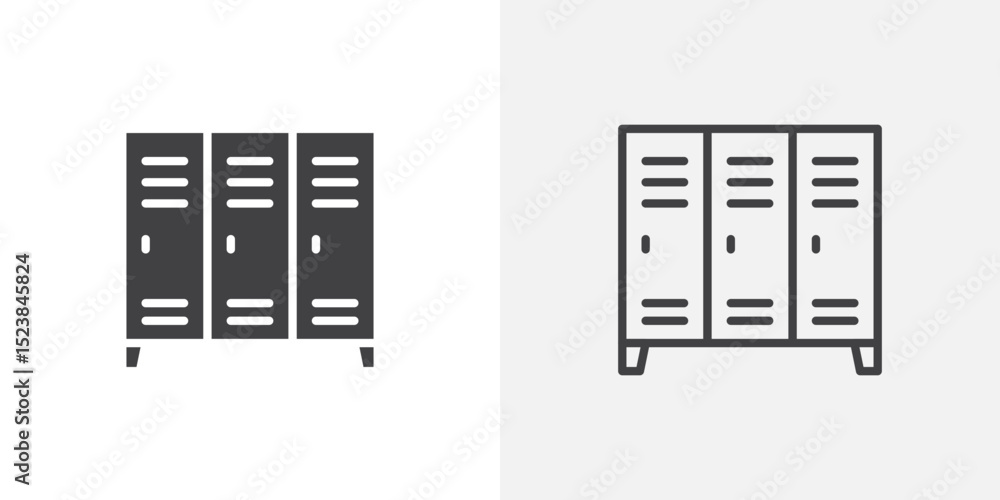Poster lockers icon vector symbol for mobile apps and website ui designs.