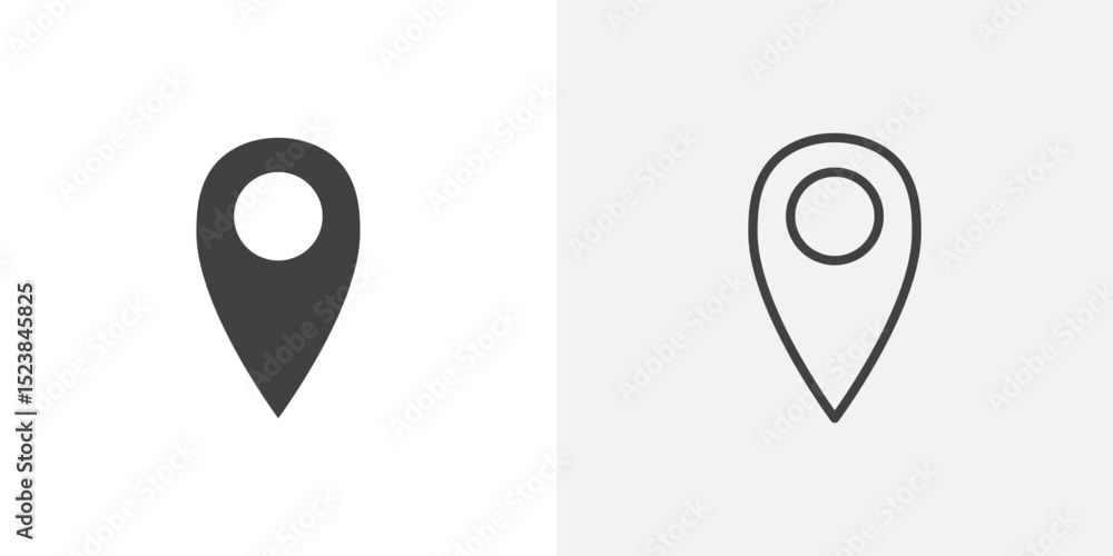 Aufkleber location pin icon vector symbol for mobile apps and website ui designs.