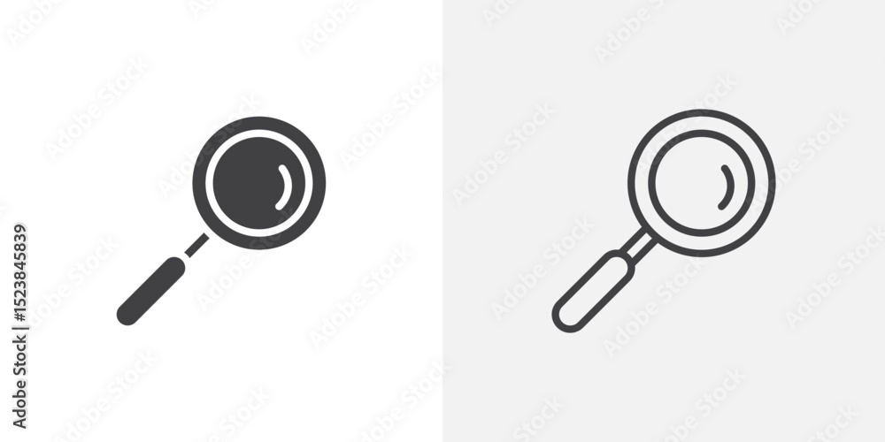 Poster loupe icon vector symbol for mobile apps and website ui designs.