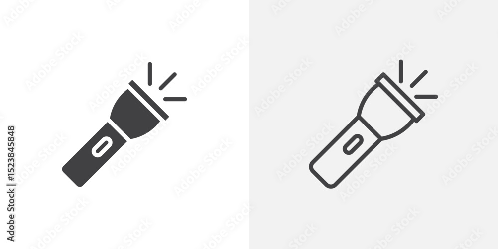 Poster flashlight icon vector symbol for mobile apps and website ui designs.