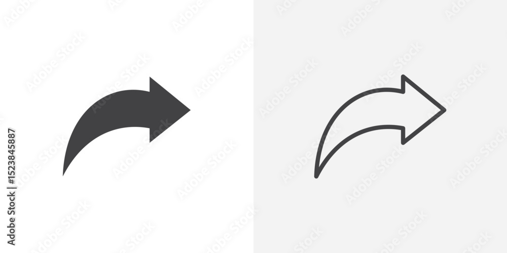 Poster forward icon vector symbol for mobile apps and website ui designs.