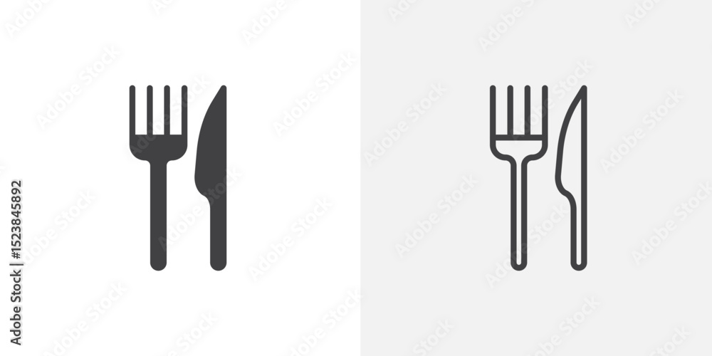 Poster fork and knife icon vector symbol for mobile apps and website ui designs.