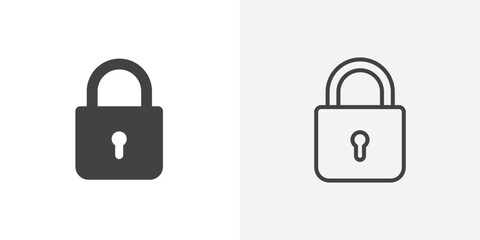 Lock icon vector symbol for mobile apps and website UI designs.