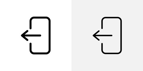 Log out icon vector symbol for mobile apps and website UI designs.