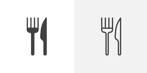Fork and Knife icon vector symbol for mobile apps and website UI designs.
