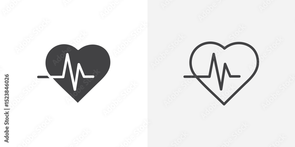 Poster heartbeat icon vector symbol for mobile apps and website ui designs.