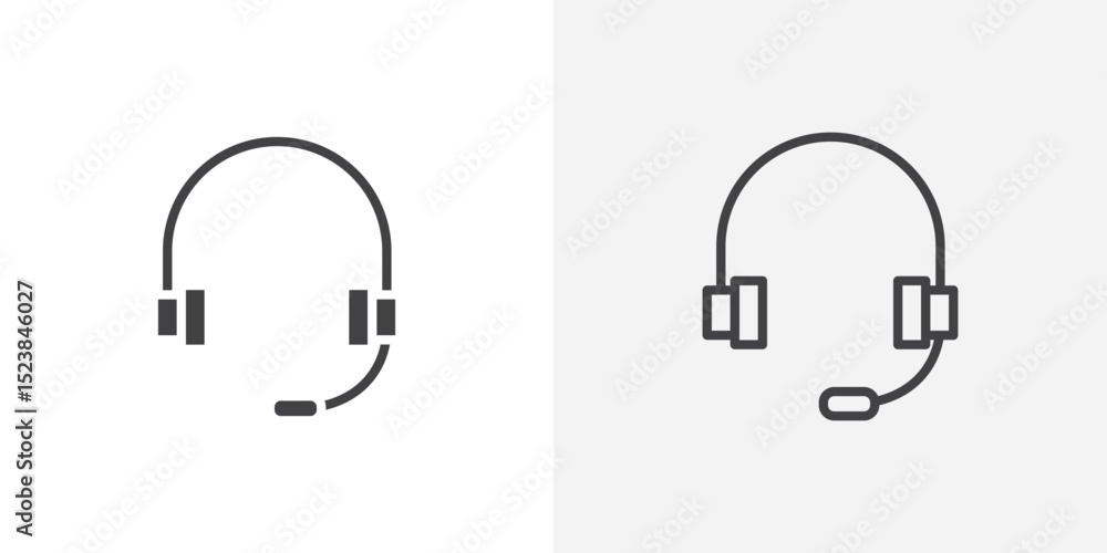 Poster headphones icon vector symbol for mobile apps and website ui designs.