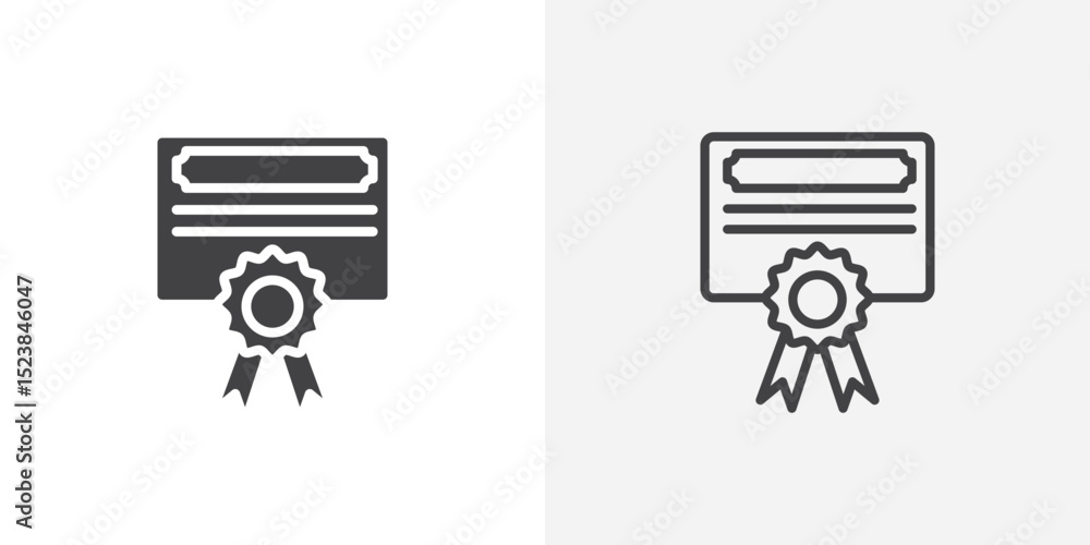 Aufkleber diploma icon vector symbol for mobile apps and website ui designs.