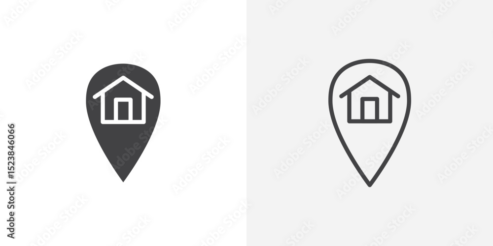 Poster home location icon vector symbol for mobile apps and website ui designs.