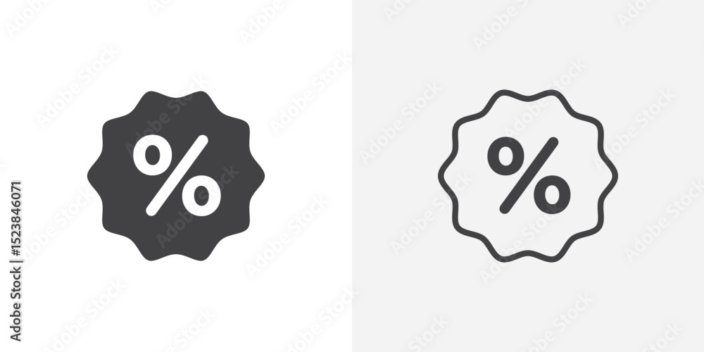 Aufkleber discount icon vector symbol for mobile apps and website ui designs.