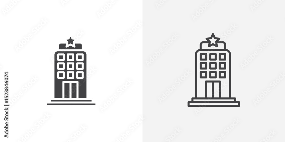 Poster hotel icon vector symbol for mobile apps and website ui designs.